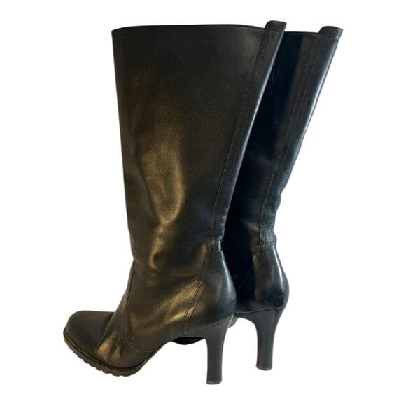 WHITE MOUNTAIN Black Leather Dressy knee High Boots with Pointy Heels SZ 9.5 - Picture 13 of 15